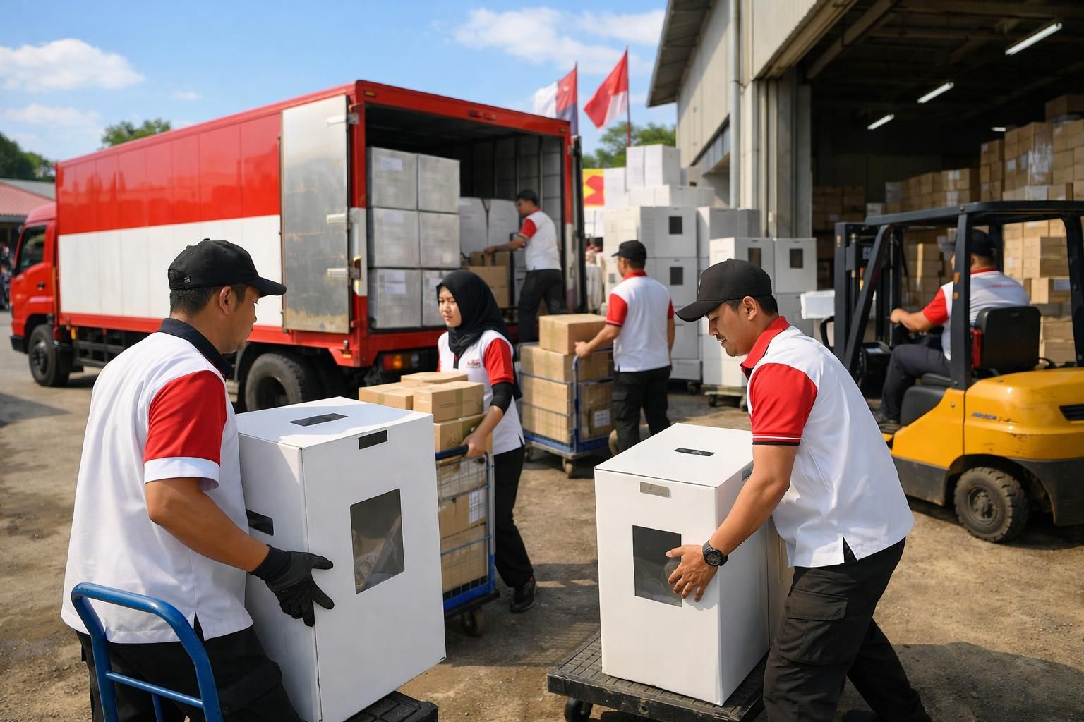 kpu mulai mendistribusikan logistik pemilu daerah sebagai persiapan tahapan kampanye berikutnya untuk memastikan proses pemilihan berjalan lancar dan tepat waktu.
