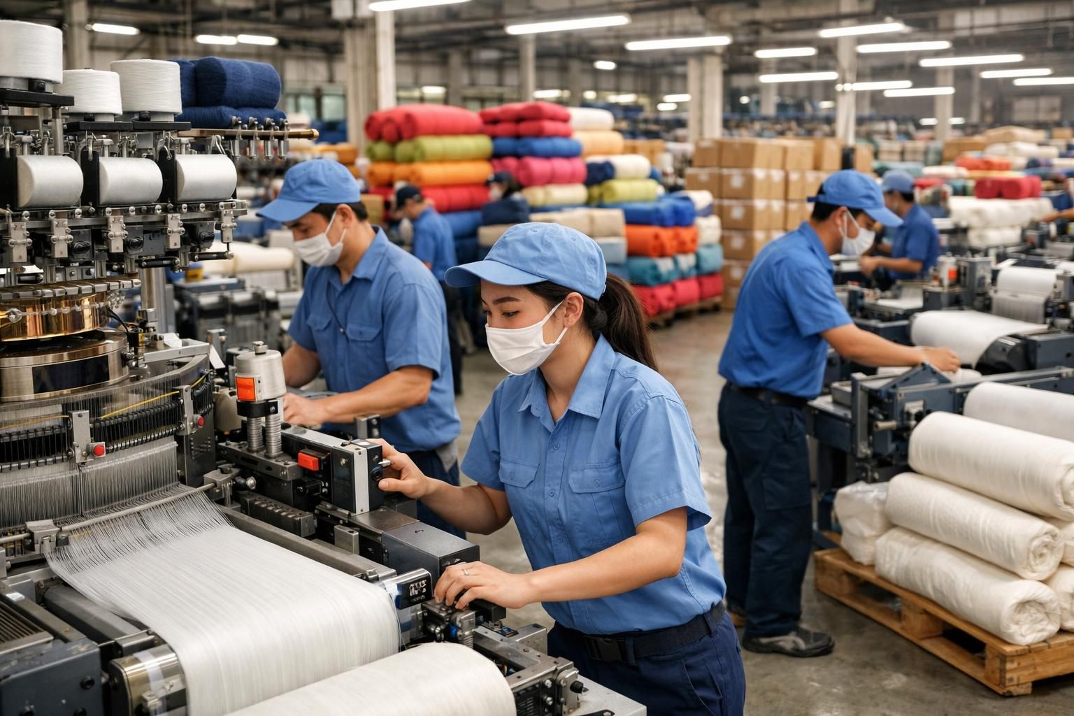 industri tekstil indonesia mengalami peningkatan produksi yang signifikan untuk memenuhi permintaan pasar ekspor, memperkuat posisi di pasar global.