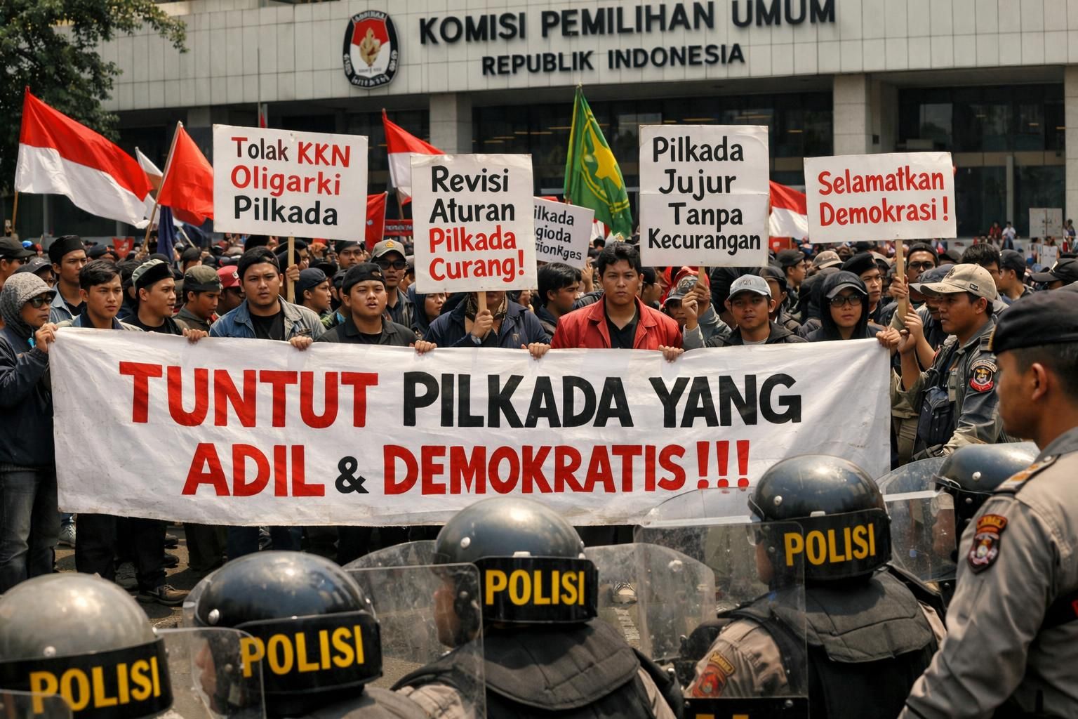 pengunjuk rasa di indonesia kembali turun ke jalan, memicu ketegangan yang meningkat akibat manuver politik yang kompleks dan situasi yang semakin memanas.